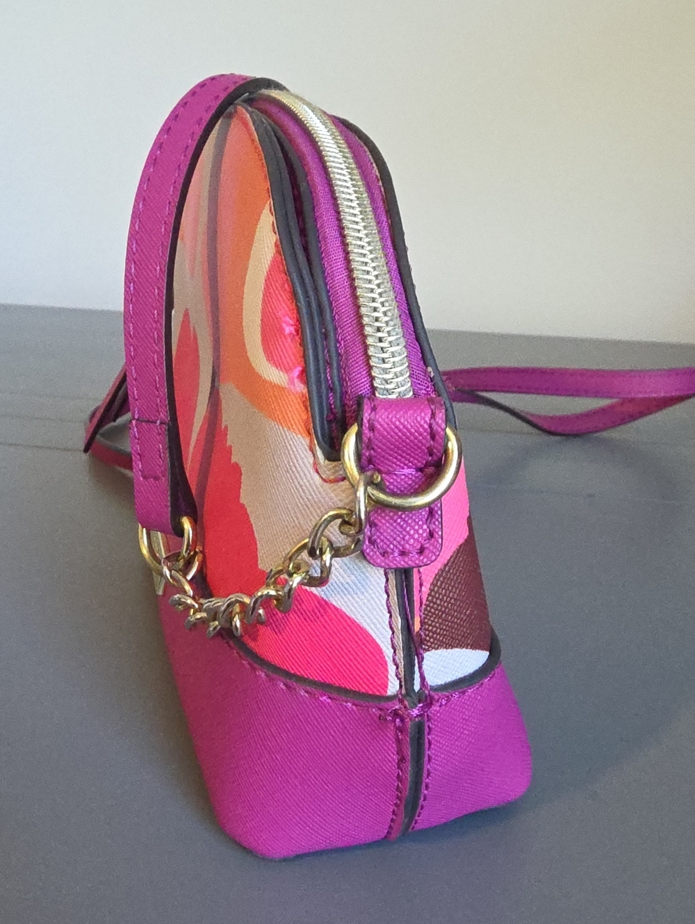 TRINA TURK Pink and Orange Floral Dome Crossbody - Picture 3 of 7